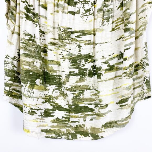 Pilcro Anthroplogie Green Abstract Oversized Top Shirttail Hem Womens Size Med - Picture 10 of 11